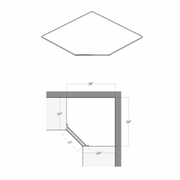 Artisan Moss CSFFL36: Diagonal Corner Sink Floor: Assembled Kitchen Cabinets