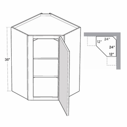 Artisan Moss CW2436: 36" High Diagonal Corner Wall Cabinet: Assembled Kitchen Cabinets