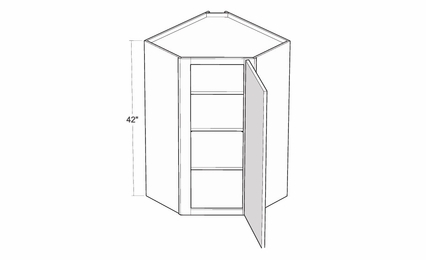 Artisan Moss CW2442: 42" High Diagonal Corner Wall Cabinet: Assembled Kitchen Cabinets