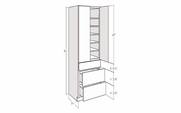 Artisan Moss DBUC3024X84: 84" Utility Cabinet: Assembled Kitchen Cabinets