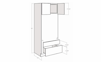 Artisan Moss OVC3084: 84" Combo Oven Cabinet: Assembled Kitchen Cabinets