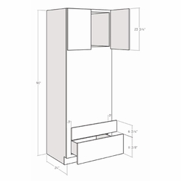Artisan Moss OVC3390: 90" Combo Oven Cabinet: Assembled Kitchen Cabinets