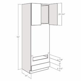 Artisan Moss OVD3396: 96" Double Oven Cabinet: Assembled Kitchen Cabinets