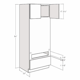 Artisan Moss OVDT3384: 84" Double Oven Cabinet With Tall Drawer: Assembled Kitchen Cabinets