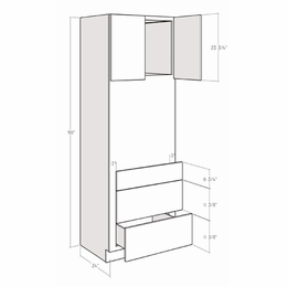 Artisan Moss OVS3090: 90" Single Oven Cabinet: Assembled Kitchen Cabinets