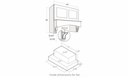 Artisan Moss RHC4236-CS: Range Hood Cabinet: Assembled Kitchen Cabinets