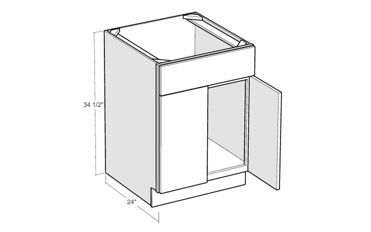 Artisan Moss SB24: 24" Sink Base Cabinet: Assembled Kitchen Cabinets