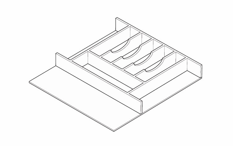Artisan Moss TCD-15/18: Trimmable Cutlery Divider: Assembled Kitchen Cabinets