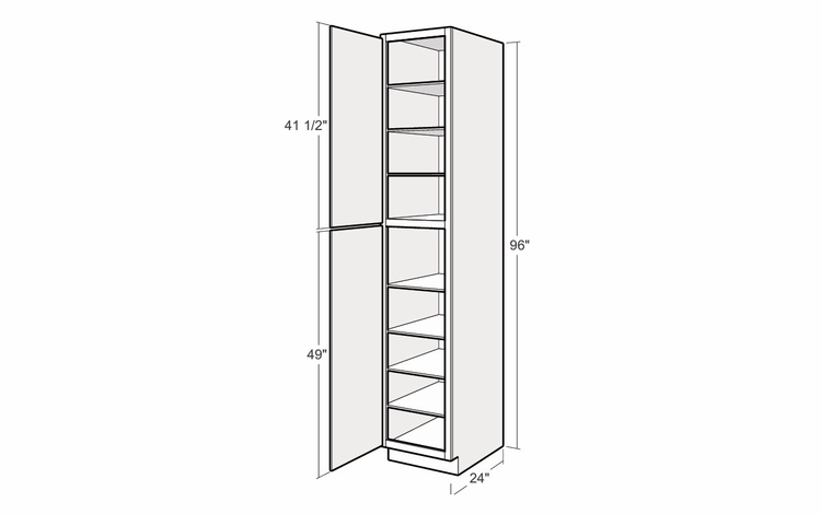 Artisan Moss UC1524x96-L: 15" Utility Cabinet (Left Hinge Door): Assembled Kitchen Cabinets