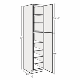 Artisan Moss UC1824x90-R: 18" Utility Cabinet (Right Hinge Door): Assembled Kitchen Cabinets