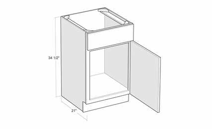 Artisan Moss V2121-R: 21" Vanity Sink Base Cabinet (Right Hinge Door): Assembled Kitchen Cabinets