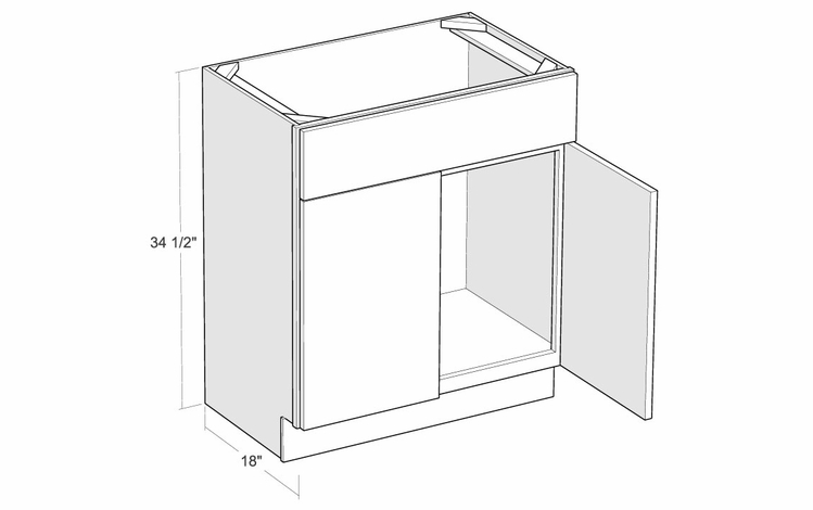 Artisan Moss V2418: 24" Vanity Sink Base Cabinet: Assembled Kitchen Cabinets