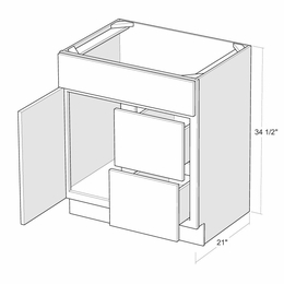 Artisan Moss V3021D-R: 30" Right Drawer Vanity Sink Base Cabinet: Assembled Kitchen Cabinets