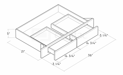 Artisan Moss VDDT36X21: Desk Drawer: Assembled Kitchen Cabinets
