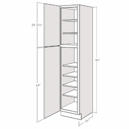 Artisan Moss VL1821X84-L: 84" Tall Linen Cabinet (Left Hinge Door): Assembled Kitchen Cabinets
