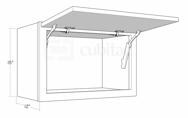 Artisan Moss W2415HD: 15" Horizontal Cabinet: Assembled Kitchen Cabinets