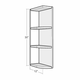Artisan Moss WS630-L: Wall End Open Cabinet (Left Opening): Assembled Kitchen Cabinets