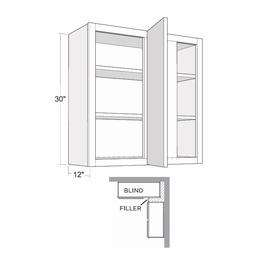 Artisan Silk BLW27/3030: 30" High Blind Wall Cabinet: Assembled Kitchen Cabinets