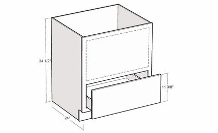Artisan Silk BM27: 27" Base Microwave Cabinet With Drawer: Assembled Kitchen Cabinets