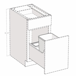 Artisan Silk BWBU18: Soft Close Waste Basket Pullout: Assembled Kitchen Cabinets
