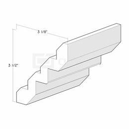 Artisan Silk CMS5A: 4-3/4" Crown Molding With Steps: Assembled Kitchen Cabinets