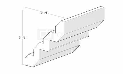 Artisan Silk CMS5A: 4-3/4" Crown Molding With Steps: Assembled Kitchen Cabinets