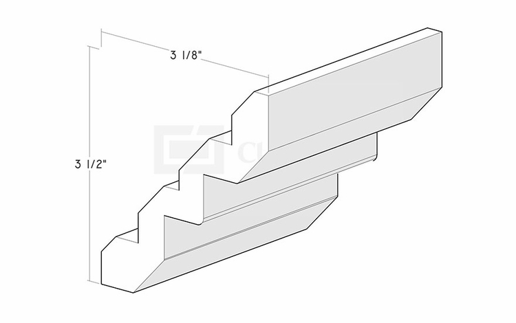 Artisan Silk CMS5A: 4-3/4" Crown Molding With Steps: Assembled Kitchen Cabinets