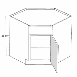 Artisan Silk CSB36-R: 36" Diagonal Corner Sink Base Cabinet (Right Hinge Door): Assembled Kitchen Cabinets