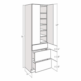 Artisan Silk DBUC3024X84: 84" Utility Cabinet: Assembled Kitchen Cabinets