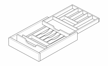 Artisan Silk DCD-15: Drawer Cutlery Divider: Assembled Kitchen Cabinets