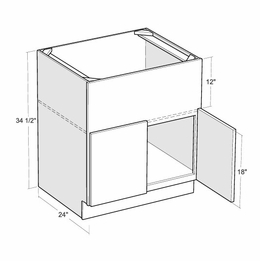 Artisan Silk FS36: 36" Farm Sink Base Cabinet: Assembled Kitchen Cabinets