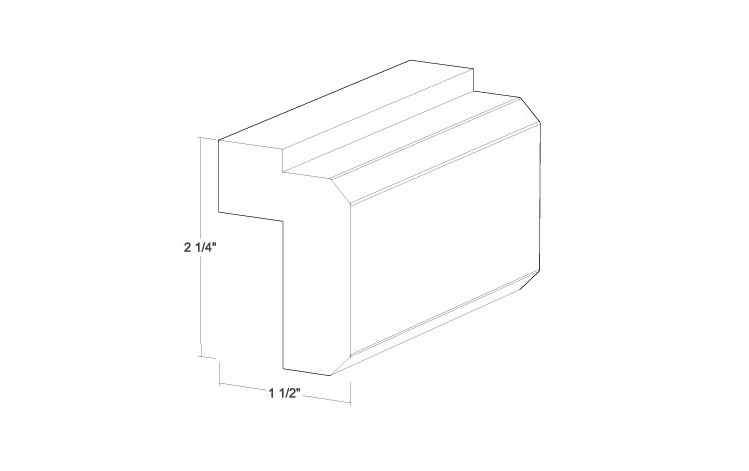 Artisan Silk LMH2A: Light Rail Molding With Chamfer Edges: Assembled Kitchen Cabinets