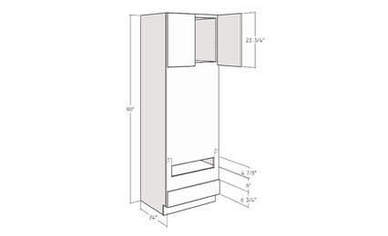 Artisan Silk OVD3390: 90" Double Oven Cabinet: Assembled Kitchen Cabinets