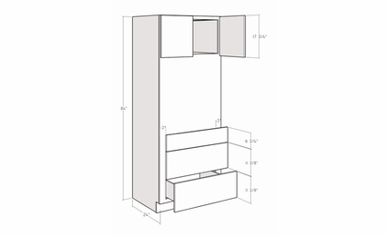 Artisan Silk OVS3084: 84" Single Oven Cabinet: Assembled Kitchen Cabinets