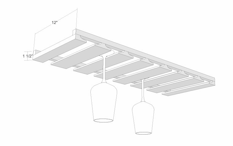 Artisan Silk SGR36: Stem Glass Rack: Assembled Kitchen Cabinets