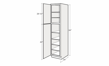 Artisan Silk UC1524x84-L: 15" Utility Cabinet (Left Hinge Door): Assembled Kitchen Cabinets