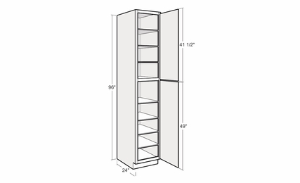 Artisan Silk UC1524x96-R: 15" Utility Cabinet (Right Hinge Door): Assembled Kitchen Cabinets