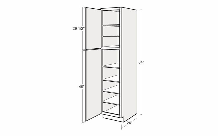 Artisan Silk UC1824x84-L: 18" Utility Cabinet (Left Hinge Door): Assembled Kitchen Cabinets