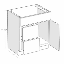 Artisan Silk V3321D-L: 33" Left Drawer Vanity Sink Base Cabinet: Assembled Kitchen Cabinets