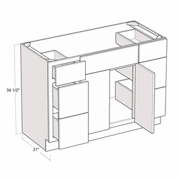Artisan Silk V4821DD: 21" Deep Two Door Two Drawer Vanity Sink Base Cabinet: Assembled Kitchen Cabinets