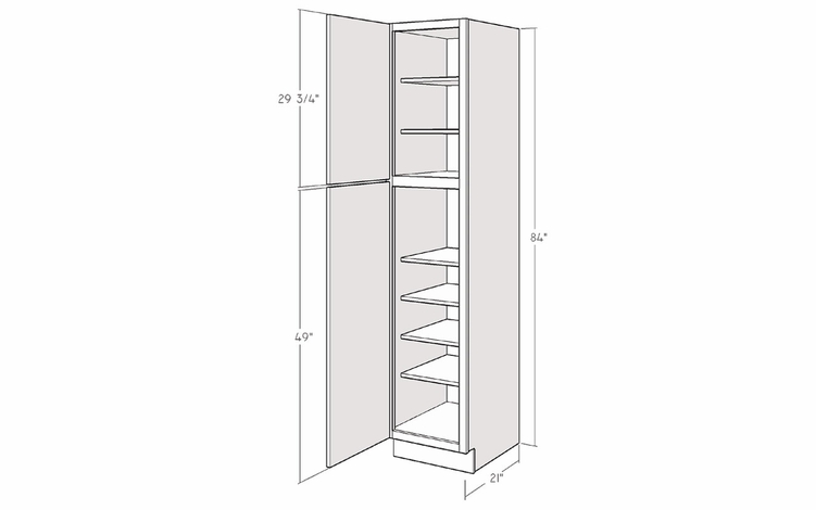 Artisan Silk VL1821X84-L: 84" Tall Linen Cabinet (Left Hinge Door): Assembled Kitchen Cabinets
