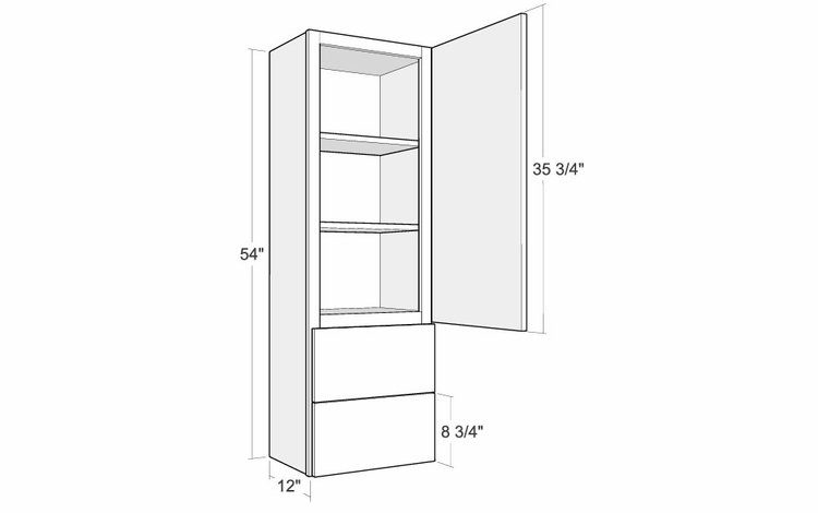 Artisan Silk WD1854: Straight Top Of Counter Cabinet: Assembled Kitchen Cabinets