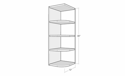 Artisan Silk WS1236-R: Wall End Open Cabinet (Right Opening): Assembled Kitchen Cabinets