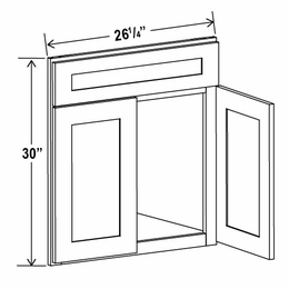Aspen Charcoal DCSF42: Corner Sink Base Front: Assembled Kitchen Cabinets