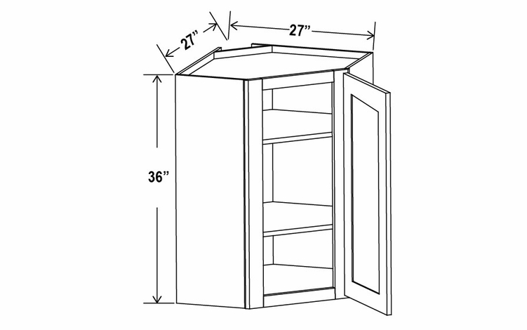 Aspen Charcoal DCW2736: Wall Diagonal Corner Cabinet: Assembled Kitchen Cabinets