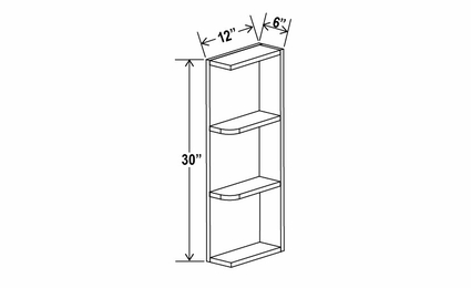 Aspen Charcoal OE630: Open End Shelf: Assembled Kitchen Cabinets