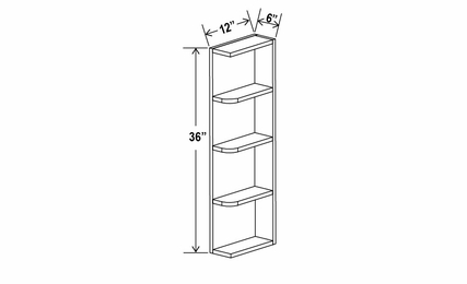 Aspen Charcoal OE636: Open End Shelf: Assembled Kitchen Cabinets