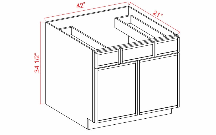 Aspen Charcoal VSD42: Vanity Sink Drawer Base Cabinet: Assembled Kitchen Cabinets