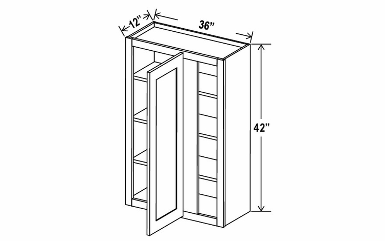 Aspen Charcoal WBC3642: Wall Blind Corner Cabinet: Assembled Kitchen Cabinets