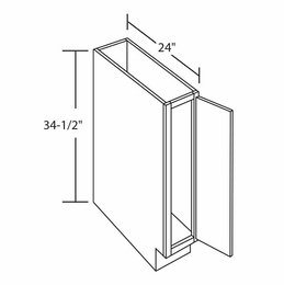 Aspen White BT09: Full Height Single Door Base Cabinet: Assembled Kitchen Cabinets